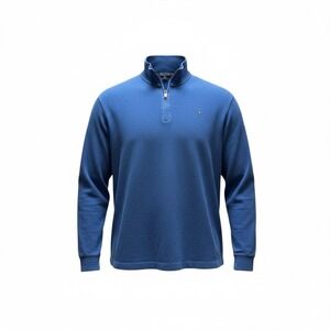 Polo Ralph Lauren Mens 3XB Blue Estate Rib Quarter Zip Long Sleeve Shirt